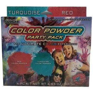 ColorRush- Color Powder Party Pack with Reusable Balls, Turquoise & Blue 4pc kit